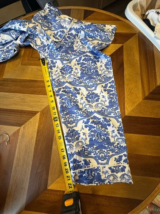 BedHead Made in Glamorous Los Angeles Blue & Cream Floral Toile Pajama Set FLAW - Picture 8 of 14